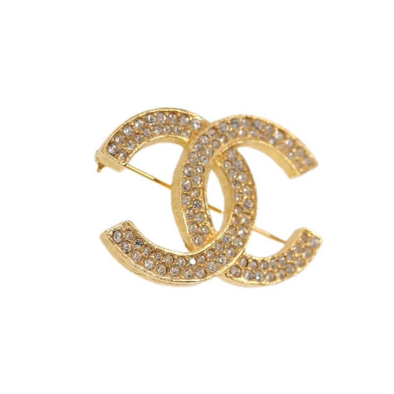 CHANEL COCO Mark Brooch metal Gold CC  am6769