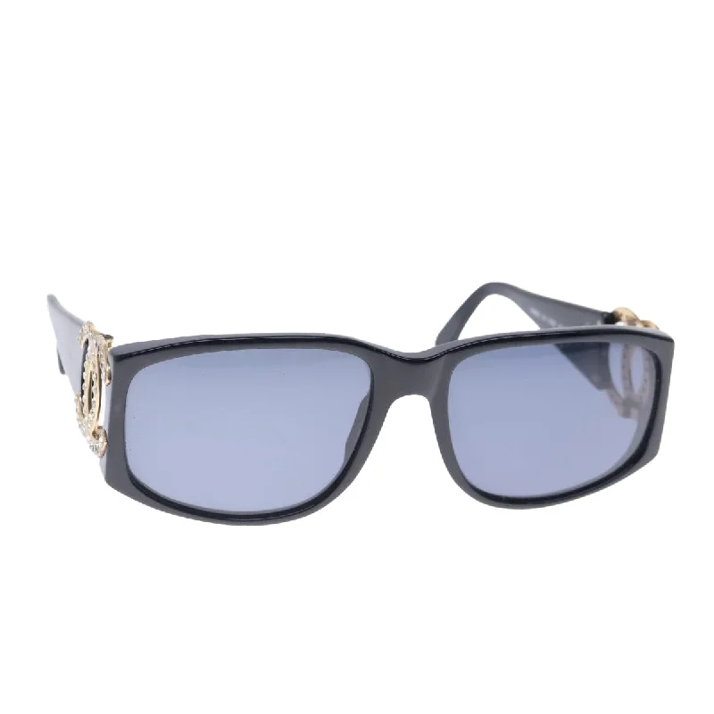 CHANEL COCO Mark Sunglasses plastic Black Blue CC  ar12647