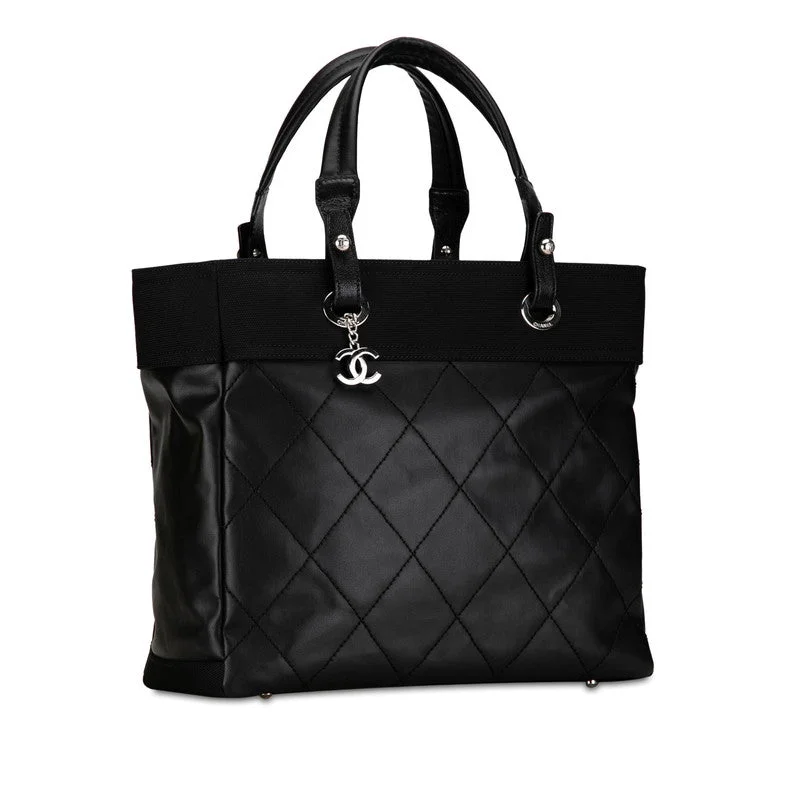 CHANEL COCOMARK PARIBIARITZ Tote MM Handbag Tote A34209 Black PVC canvas LADY CHANEL