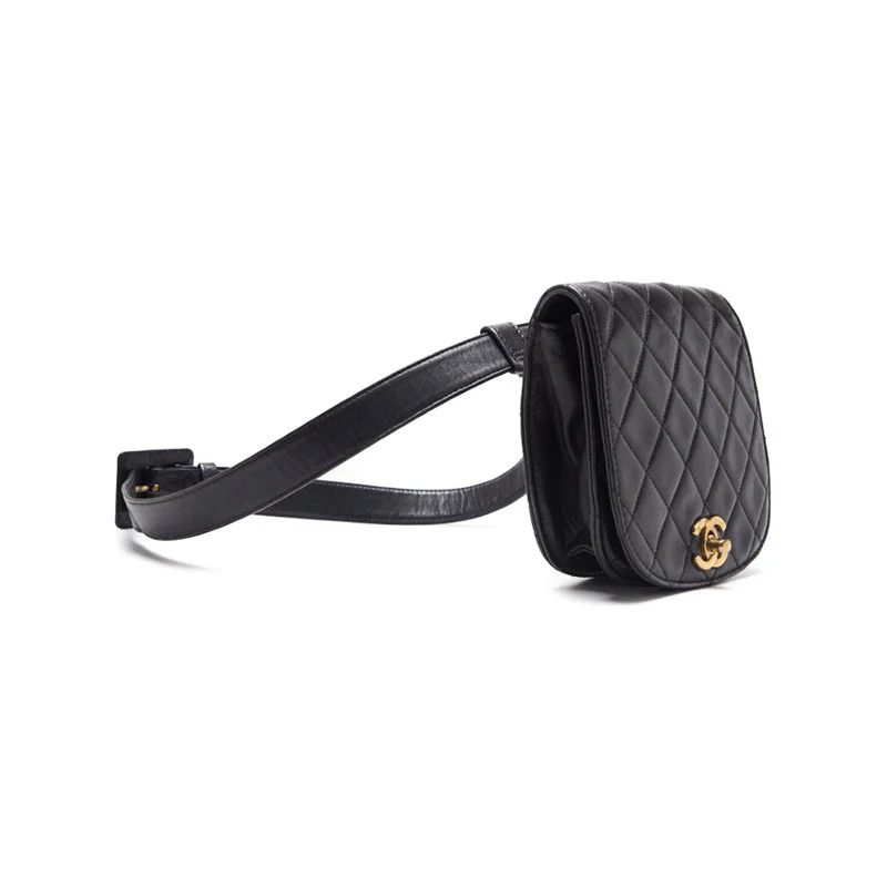 Chanel Matrasse Turn-Lock Waist Bag  Black  S Bag Wester Bag ' Shell Bag Hybrid  Ship Eb Shell Online