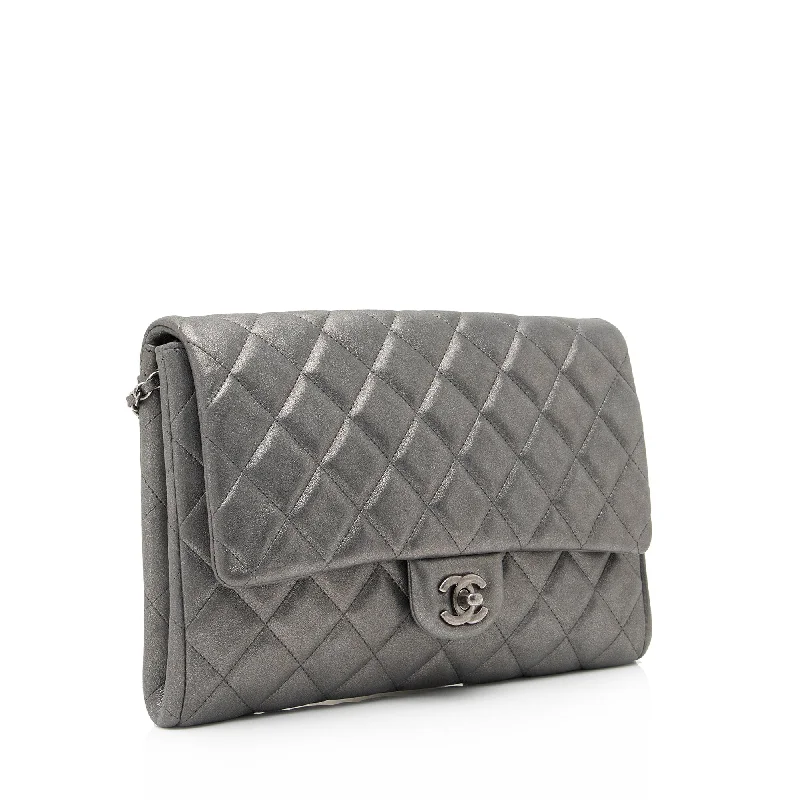 Chanel Metallic Lambskin Flap Clutch on Chain (bJM9yK)