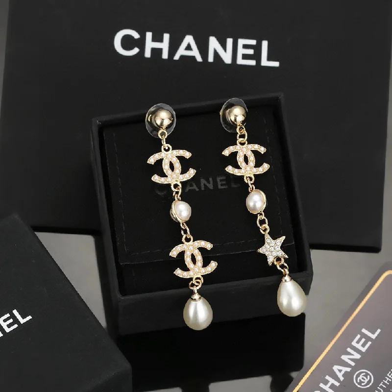 CHANEL  pearl  New Long Earrings