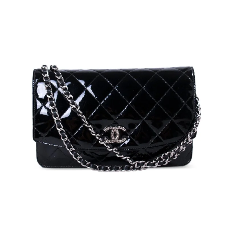 Chanel Quilted Patent Wallet on Chain WOC