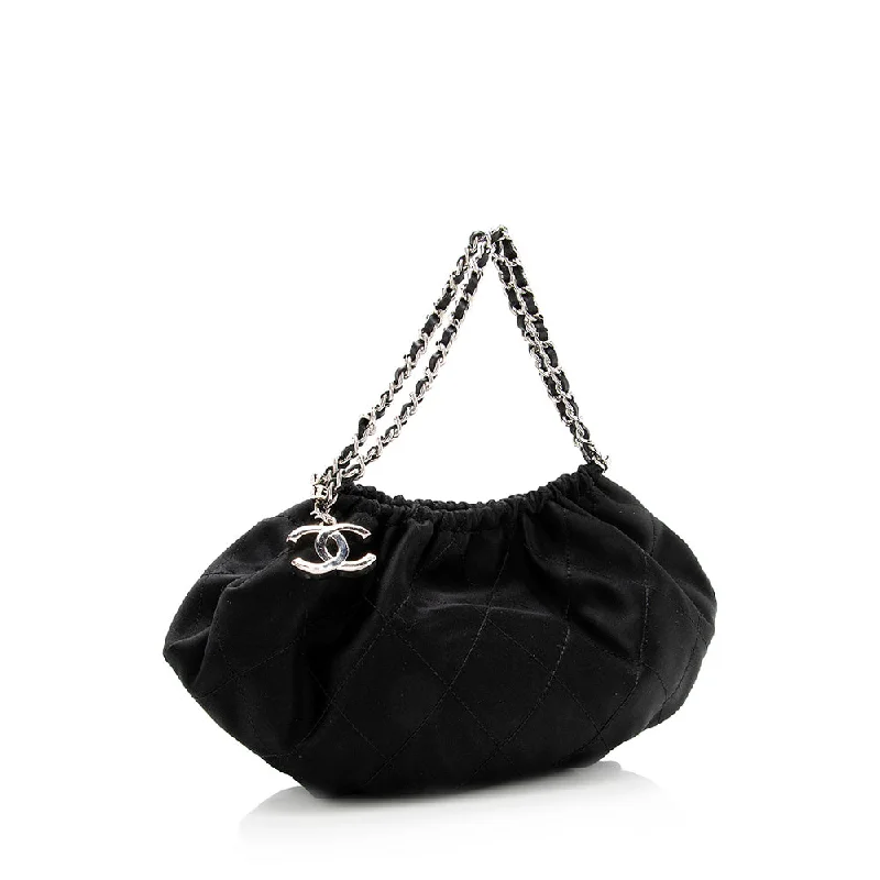 Chanel Quilted Satin CC Charm Mini Hobo (19277)