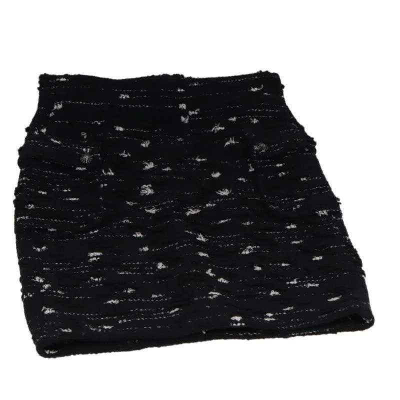 CHANEL skirt Wool Black CC  am6466