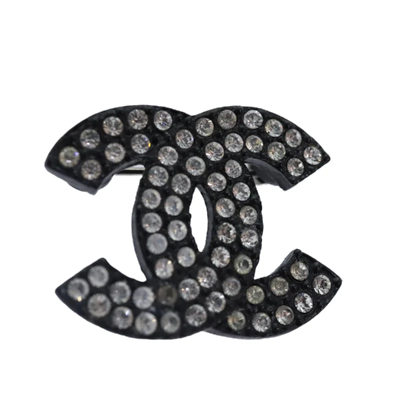 CHANEL Stone Brooch metal Silver CC  89004