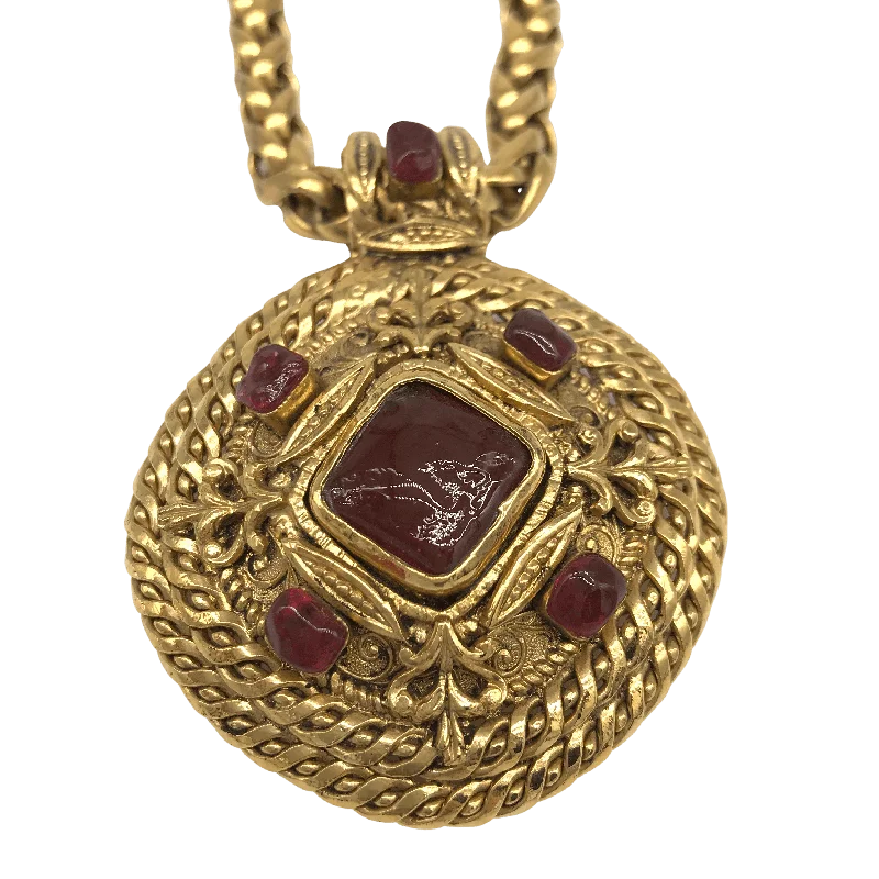 Vintage Chanel Red Stone Necklace