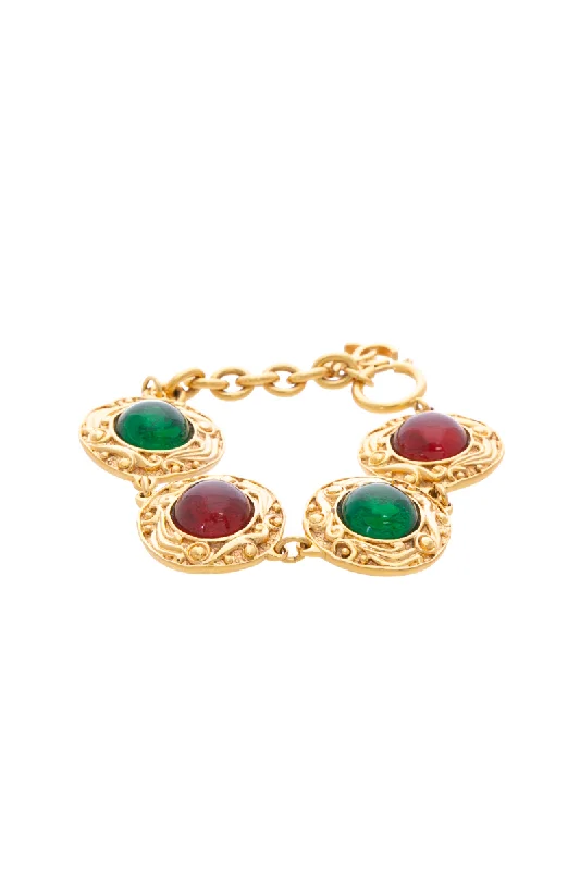 Vintage Gripoix Medallion Bracelet