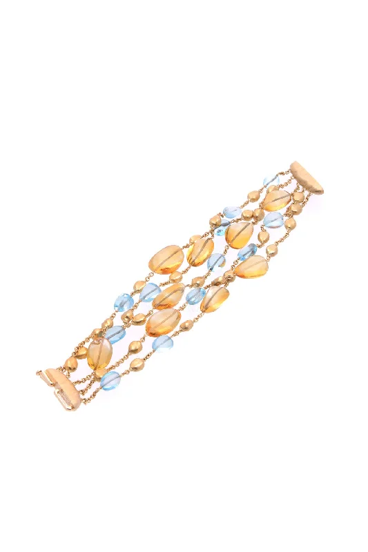 5 Strand Citrine and Topaz Bracelet