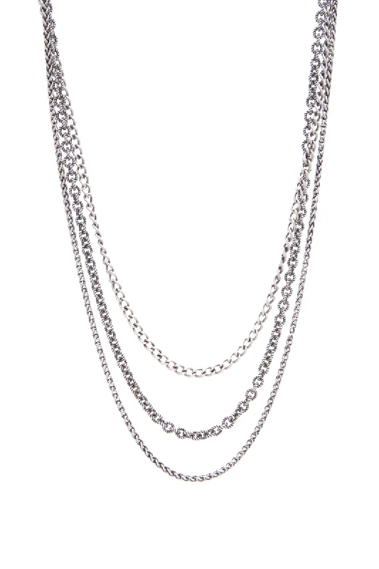 3 Row Multichain Necklace