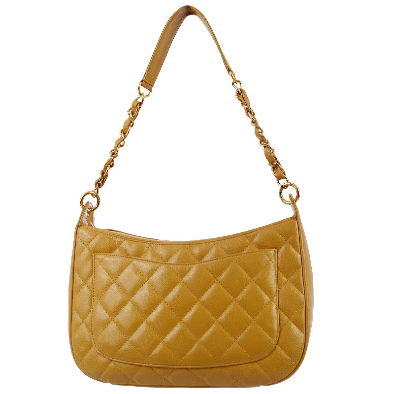 Chanel 2003-2004 Beige Caviar Hobo Bag