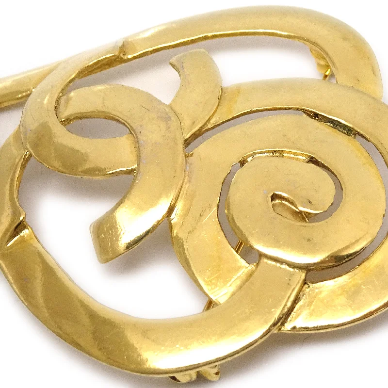 CHANEL 1995 Heart Brooch Pin Gold 95P