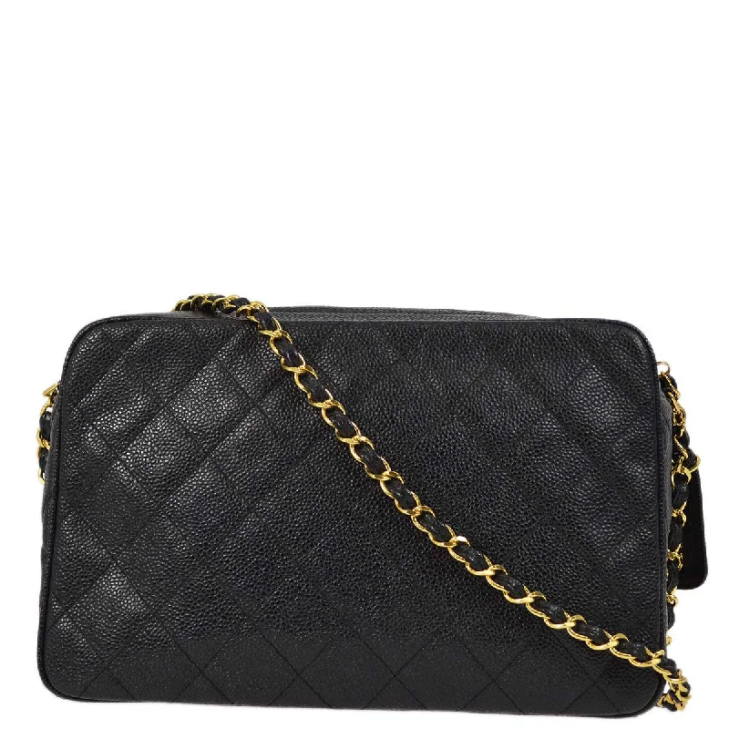 Chanel Black Caviar Camera Bag Large