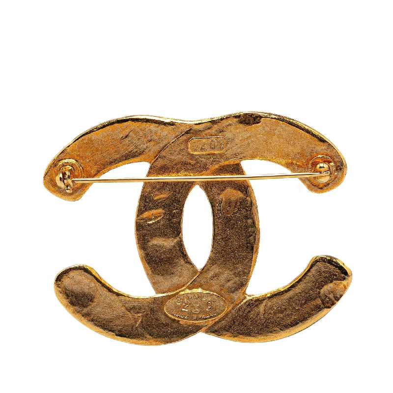 CHANEL CC Gold Plated Brooch Costume Brooch