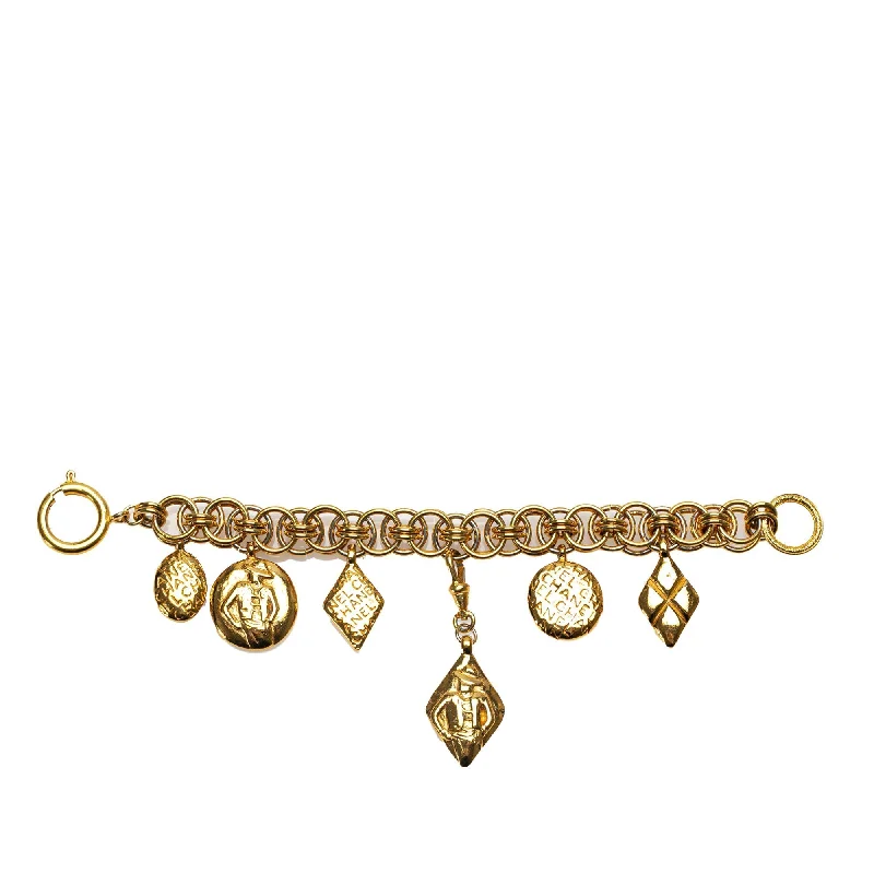 CHANEL CC Multi Charms Iconic Chain Bracelet Costume Bracelet