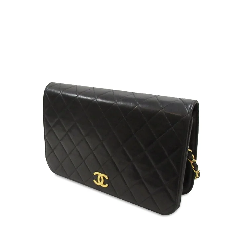 CHANEL CC Quilted Lambskin Full Flap Crossbody Bag