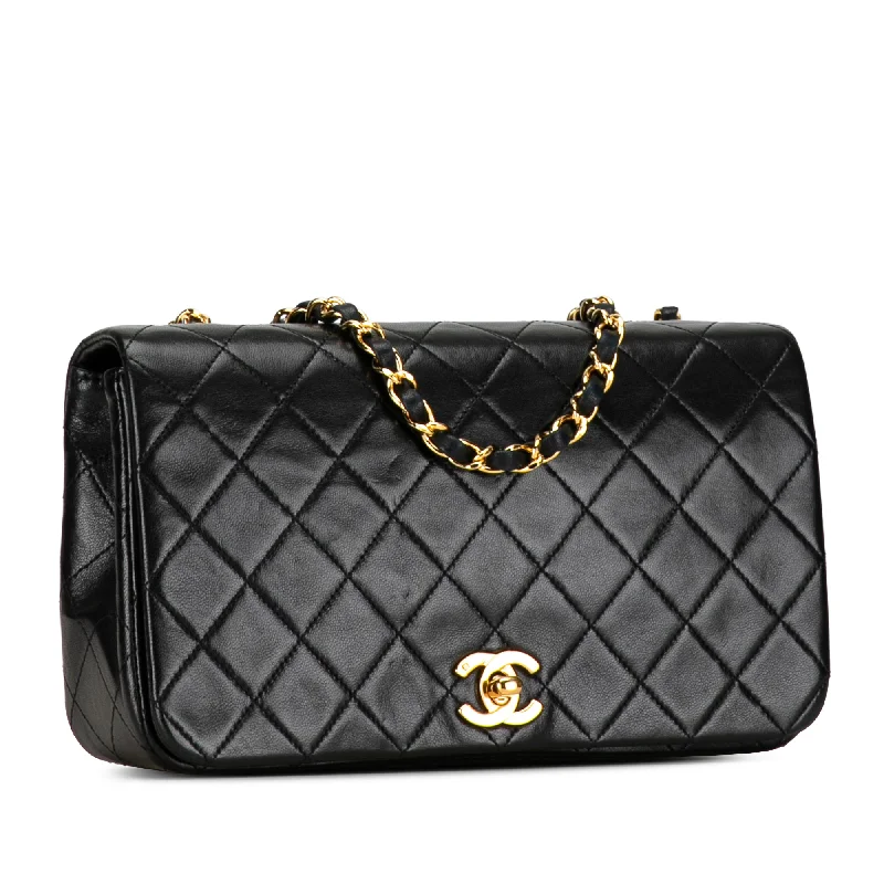 CHANEL CC Quilted Lambskin Full Flap Crossbody Bag