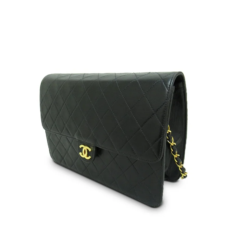 CHANEL CC Quilted Lambskin Single Flap Crossbody Bag