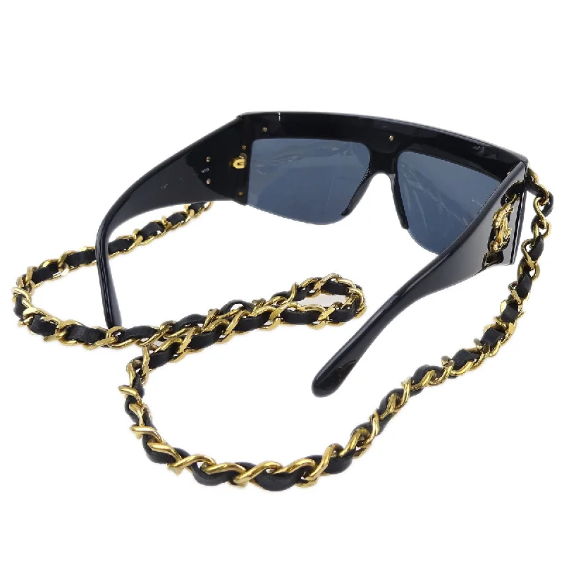 Chanel Chain Sunglasses Eyewear Black Small Good