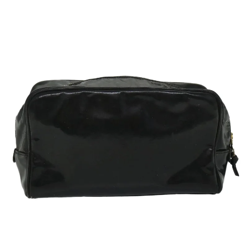 CHANEL Clutch Bag Patent leather Black CC  bs9031