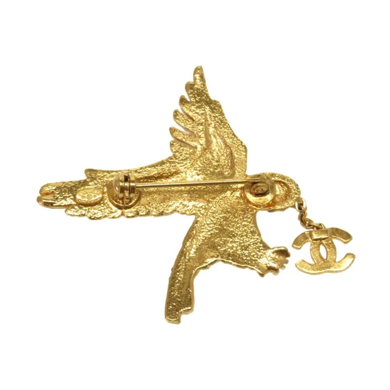 Chanel Eagle Stone Gold Coco Mark Brooch 0286 CHANEL