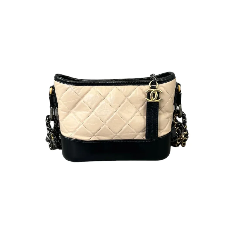 Gabrielle Hobo Small Beige Black GHW