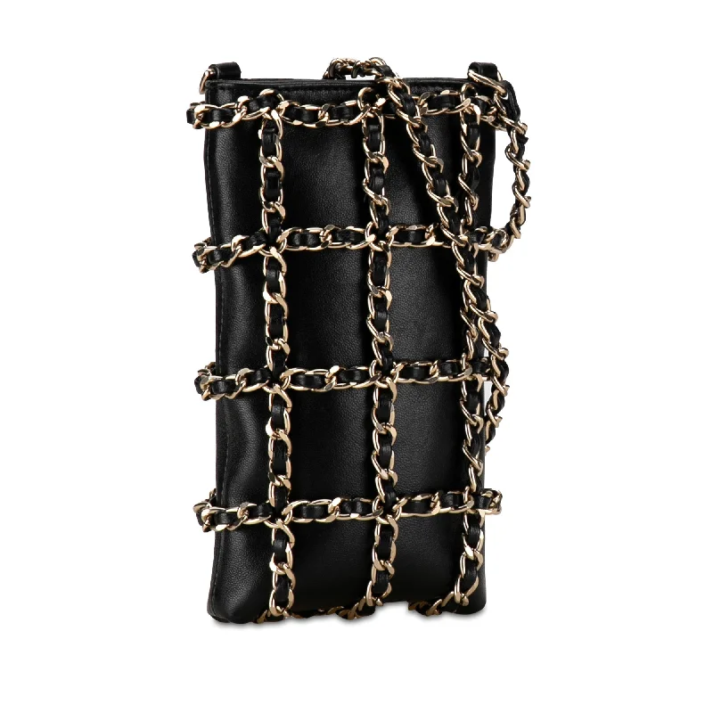 CHANEL Lambskin Tech Me Out Phone Case Crossbody Bag