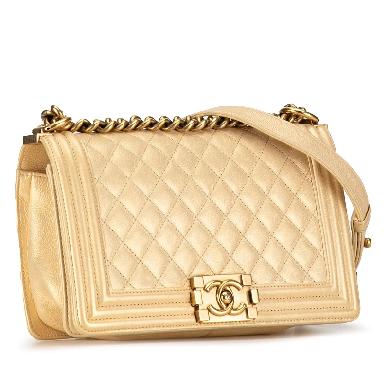 CHANEL Medium Lambskin Boy Flap Crossbody Bag