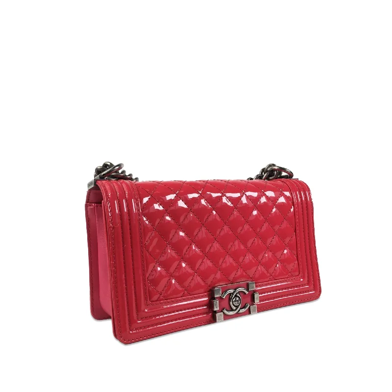 CHANEL Medium Patent Boy Flap Crossbody Bag