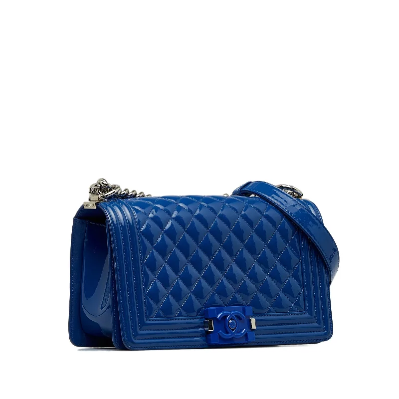 CHANEL Medium Patent Boy Plexiglass Crossbody Bag