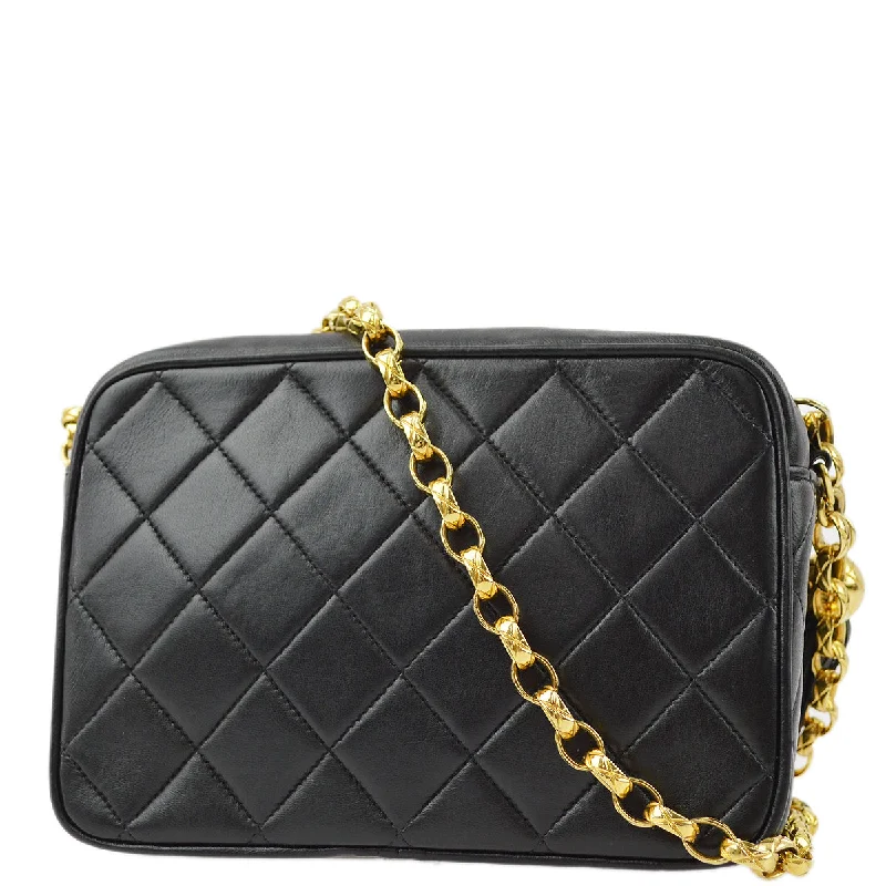 Chanel Black Lambskin Fringe Camera Bag Mini