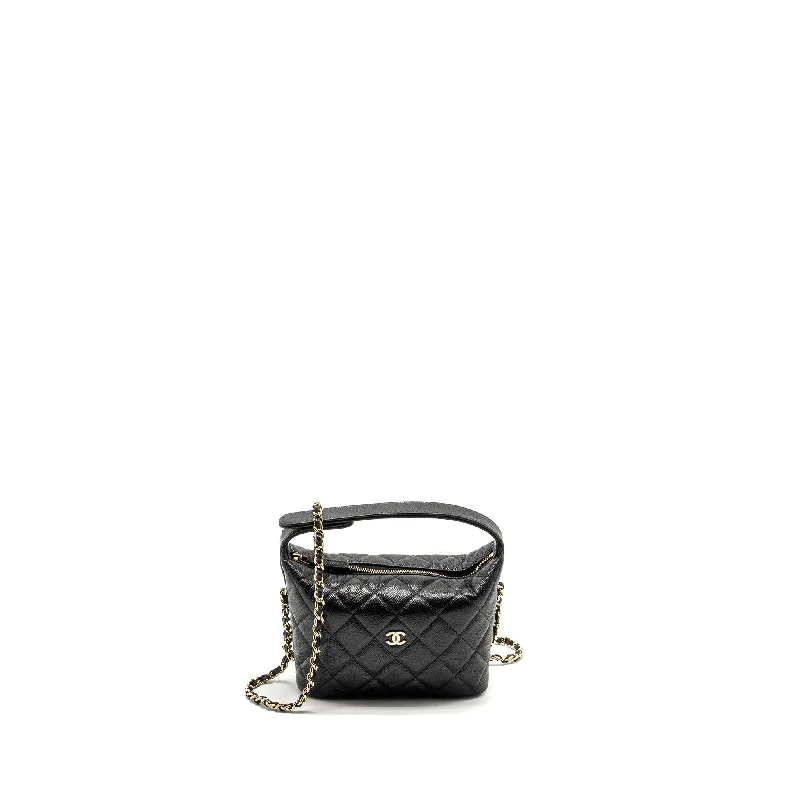 Chanel 25C Quilted Hobo Bag Caviar Black LGHW (Microchip)