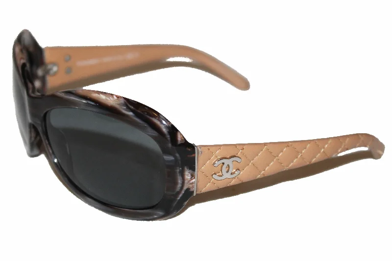 Chanel Beige Quilted Leather Sunglasses 5116-Q