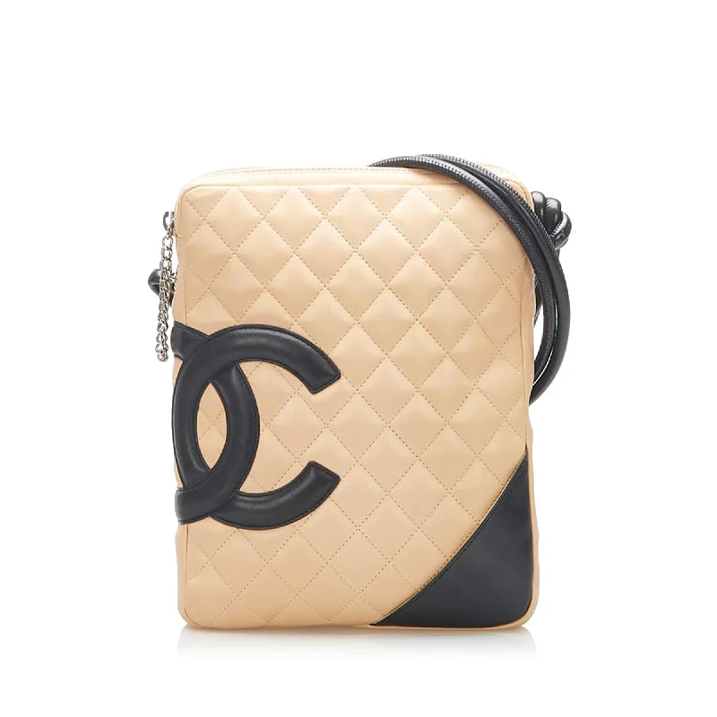 Cambon Ligne Lambskin Leather Crossbody Beige