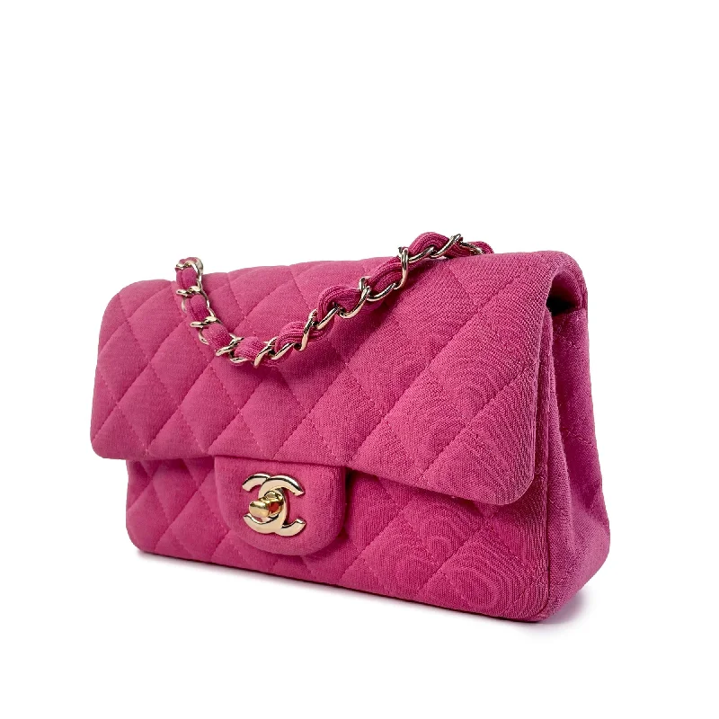 CHANEL Mini Classic Jersey Single Flap Crossbody Bag