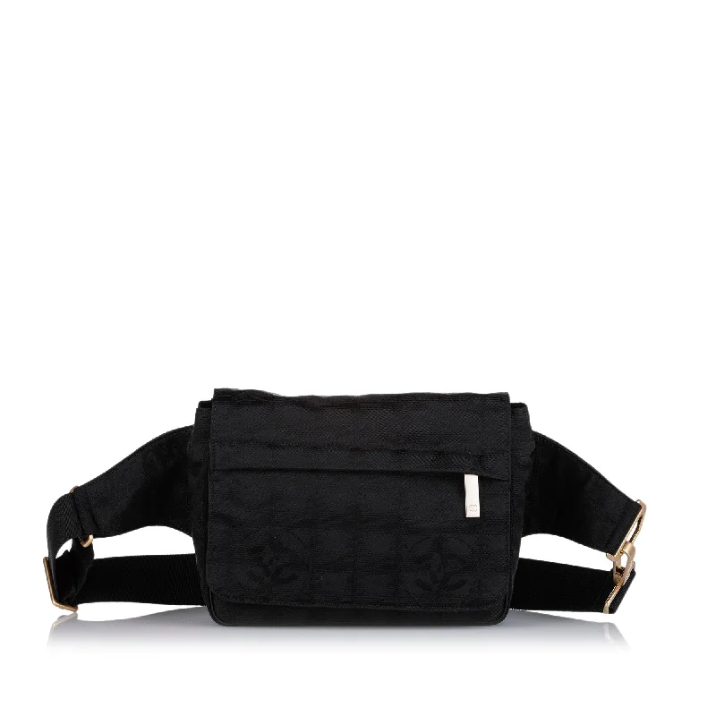 Chanel New Travel Line Canvas Belt Bag Black