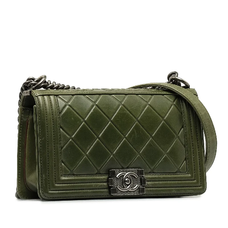 CHANEL Paris-Salzburg Small Embossed Calfskin Boy Flap Crossbody Bag