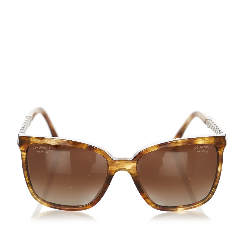 Chanel Round Tinted Sunglasses Brown