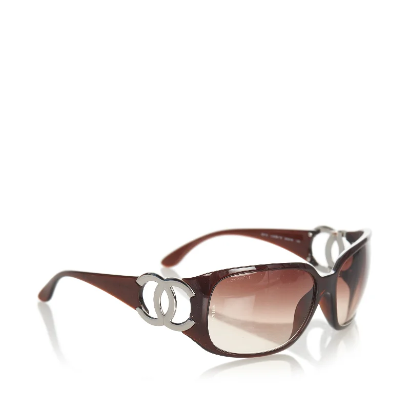 Round Tinted Sunglasses Brown GHW