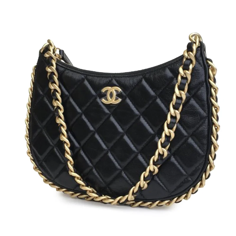 CHANEL Small Quilted Lambskin Chain Around Hobo Hobo Bag