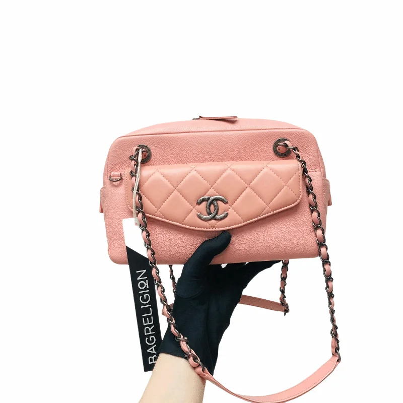 Pink Caviar and Quilted Lambskin Leather Coco Break Camera Bag